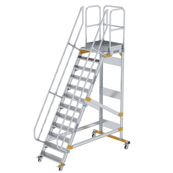 Plattformtreppe 60&deg; fahrbar Stufenbreite 800 mm 12 Stufen