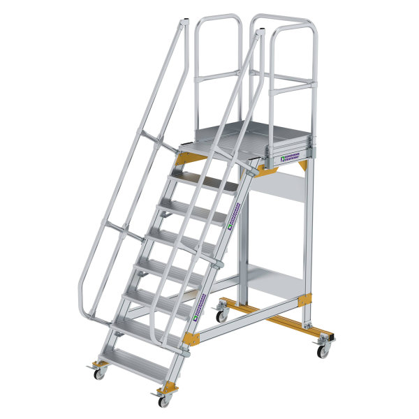 Plattformtreppe 60&deg; fahrbar Stufenbreite 800 mm 8 Stufen