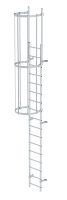 Einzügige Steigleiter mit Rückenschutz (Bau) Aluminium blank 5,96m