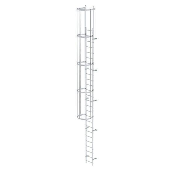 Einz&uuml;gige Steigleiter mit R&uuml;ckenschutz (Bau) Aluminium blank 8,48m