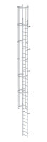 Einzügige Steigleiter mit Rückenschutz (Bau) Aluminium eloxiert 10,72m