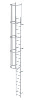 Einzügige Steigleiter mit Rückenschutz (Bau) Aluminium eloxiert 7,64m