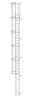 Einzügige Steigleiter mit Rückenschutz (Bau) Aluminium eloxiert 9,60m