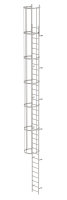 Einzügige Steigleiter mit Rückenschutz (Bau) Edelstahl 10,72m