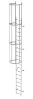 Einzügige Steigleiter mit Rückenschutz (Bau) Edelstahl 6,80m