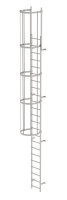 Einzügige Steigleiter mit Rückenschutz (Bau) Edelstahl 7,64m