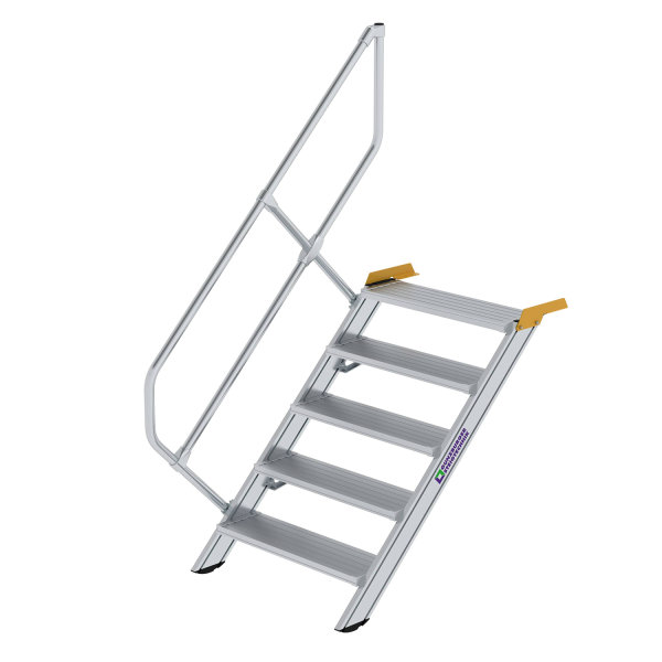 Treppe 45&deg; Stufenbreite 800 mm 5 Stufen Aluminium geriffelt