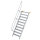 Treppe 60&deg; Stufenbreite 1000 mm 10 Stufen Aluminium geriffelt