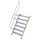 Treppe 60&deg; Stufenbreite 1000 mm 6 Stufen Aluminium geriffelt