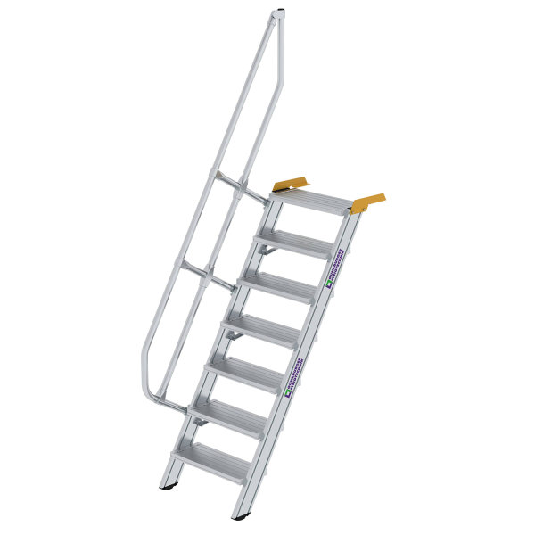 Treppe 60&deg; Stufenbreite 600 mm 7 Stufen Aluminium geriffelt