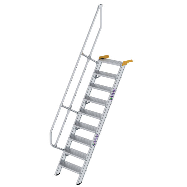 Treppe 60&deg; Stufenbreite 600 mm 9 Stufen Aluminium geriffelt