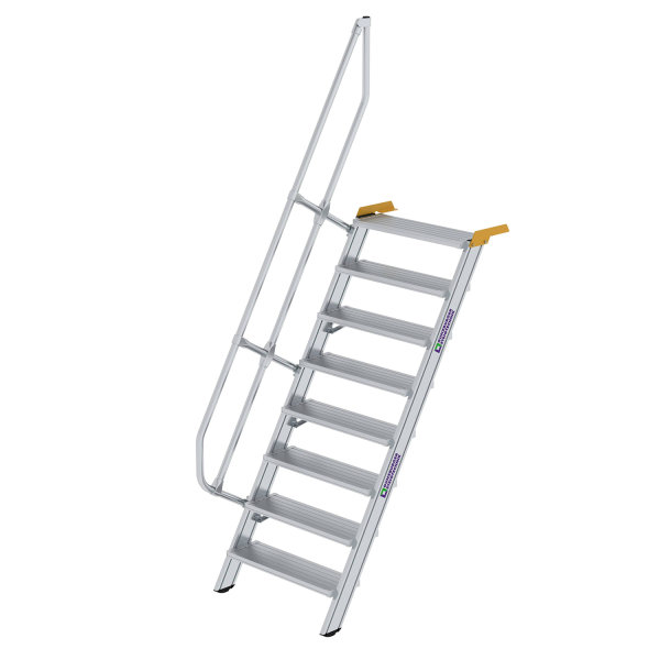 Treppe 60&deg; Stufenbreite 800 mm 8 Stufen Aluminium geriffelt