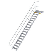 Treppe mit Plattform 45&deg; Stufenbreite 600 mm 17...