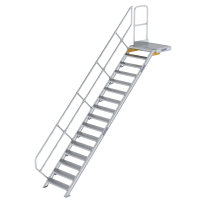 Treppe mit Plattform 45&deg; Stufenbreite 800 mm 16...