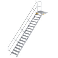 Treppe mit Plattform 45&deg; Stufenbreite 800 mm 18...