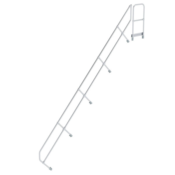 Treppe mit Plattform 45&deg; zweiter Handlauf f&uuml;r 18 Stufen Neigung 45&deg;