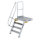 Treppe mit Plattform 60&deg; Stufenbreite 800 mm 4 Stufen Aluminium geriffelt