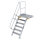 Treppe mit Plattform 60&deg; Stufenbreite 800 mm 6 Stufen Aluminium geriffelt