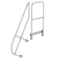 Treppe mit Plattform 60° zweiter Handlauf für 4 Stufen Neigung 60°