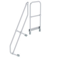 Treppe mit Plattform 60° zweiter Handlauf für 5 Stufen Neigung 60°