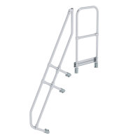 Treppe mit Plattform 60° zweiter Handlauf für 6 Stufen Neigung 60°