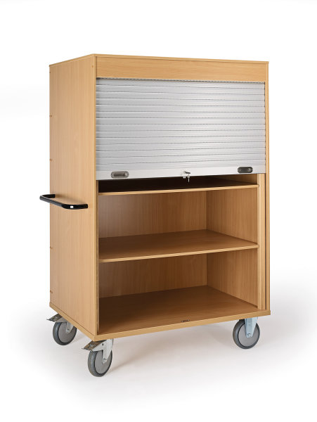 Schrankwagen mit Rolladen aus Aluminium, 1150x700 mm, 600 kg Tragkraft