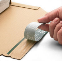 Universalversandverpackung z. Wickeln aus Wellpappe braun (B KL) m. Selbstklebeverschlu&szlig; u. Aufrei&szlig;faden, DIN A5, 217x155x -60 mm, Braun