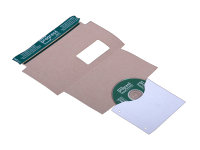 CD-MAILER DL m. anhängendem Sleeve aus Vollpappe weiß (UD 2) m. Selbstklebeverschluß u. Aufreißfaden, DIN DL, 221x122 mm, Weiß