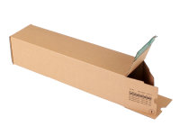 Long BOX Versandverpackung für lange und gerollte Güter aus Wellpappe braun (B KL)m. Selbstklebeverschluß u. Aufreißfaden, DIN A2, 435x105x105 mm, Braun