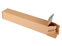 Long BOX Versandverpackung für lange und gerollte Güter aus Wellpappe braun (B KL)m. Selbstklebeverschluß u. Aufreißfaden, DIN A1, 610x105x105 mm, Braun