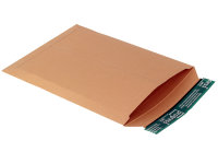Versandtasche aus Vollpappe braun (TL1 450g) m. Selbstklebeverschluß u. Aufreißfaden, DIN C4, 255x342x -30 mm, Braun