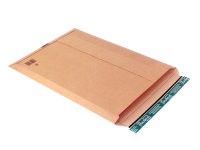 Versandtasche aus Wellpappe braun (E KL) m. Selbstklebeverschluß u. Aufreißfaden, DIN A2-, 414x570x -50 mm, Braun