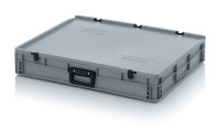 Eurobeh&auml;lter Koffer 1G, 800x600x135 mm, Silbergrau