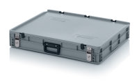 Eurobehälter Koffer mit Verschließsystem 1G, 800x600x135 mm, Silbergrau