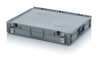 Eurobehälter Koffer mit Verschließsystem 2G, 800x600x135 mm, Silbergrau