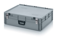 Eurobehälter Koffer mit Verschließsystem 1G, 800x600x235 mm, Silbergrau