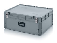 Eurobehälter Koffer mit Verschließsystem 1G, 800x600x335 mm, Silbergrau