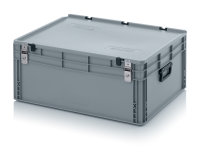 Eurobehälter Koffer mit Verschließsystem 2G, 800x600x335 mm, Silbergrau