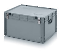 Eurobehälter Koffer mit Verschließsystem 2G, 800x600x435 mm, Silbergrau