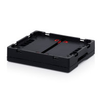 ESD-Faltboxen ohne Deckel, ohne Deckel, 400x300x220 mm, Schwarz
