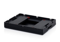 ESD-Faltboxen ohne Deckel, ohne Deckel, 600x400x220 mm, Schwarz