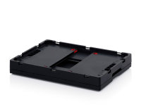 ESD-Faltboxen ohne Deckel, ohne Deckel, 600x400x270 mm, Schwarz