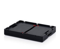 ESD-Faltboxen ohne Deckel, ohne Deckel, 600x400x320 mm, Schwarz