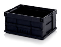 Faltbare ESD-KLT-Behälter, 600x400x280 mm, Schwarz