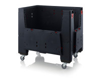 Klappbare ESD-Big Boxen mit 4 Eingriffsklappen, 1200x800x1100 mm, Schwarz