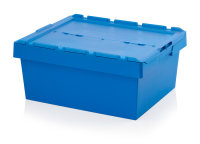 Mehrwegbehälter mit Deckel, 800x600x340 mm, Himmelblau