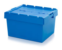 Mehrwegbehälter mit Deckel, 800x600x440 mm, Himmelblau
