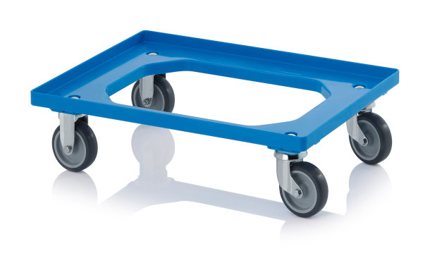 Transportroller Kompakt mit Gummir&auml;dern, 620x420 mm, Himmelblau