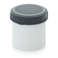 Schraubdosen Basic, mit Innendeckel, 0,65 Liter, Dose weiß, Deckel dunkelgrau