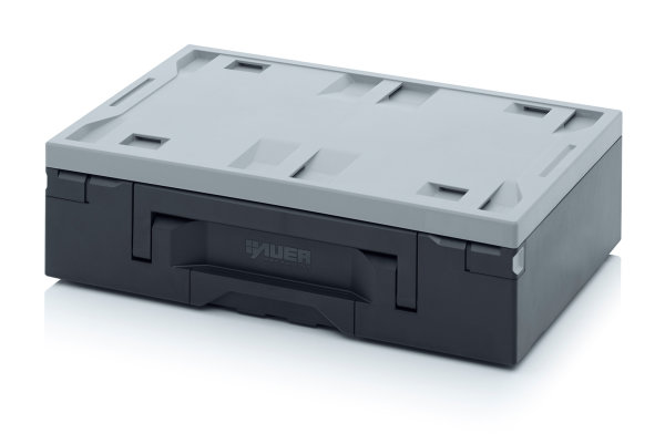 Toolboxen Pro, ohne Schloss, 600x400x175 mm, Box dunkelgrau, Deckel hellgrau